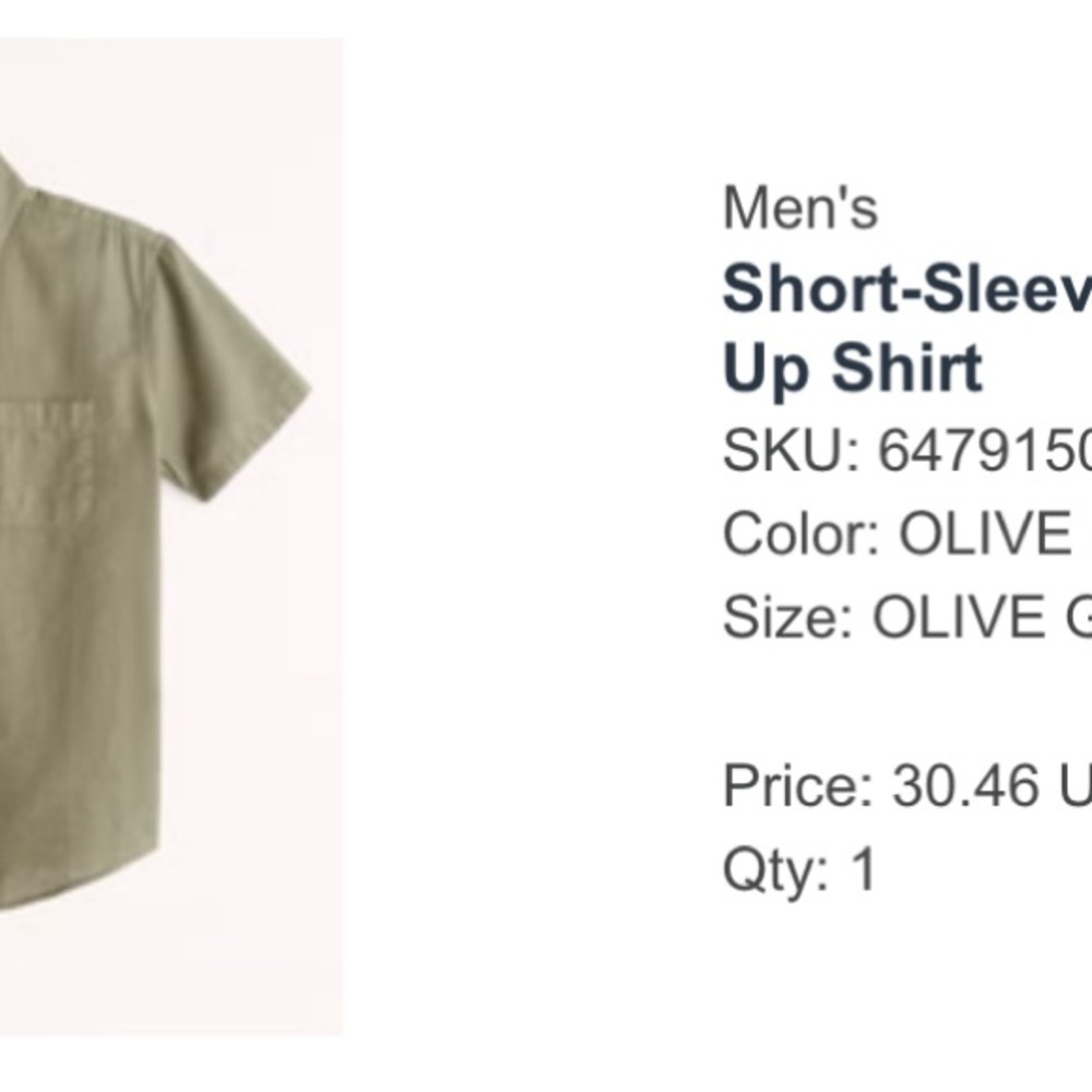 Abercrombie & Fitch Green Casual Button Down Shirt - Picture 2 of 5